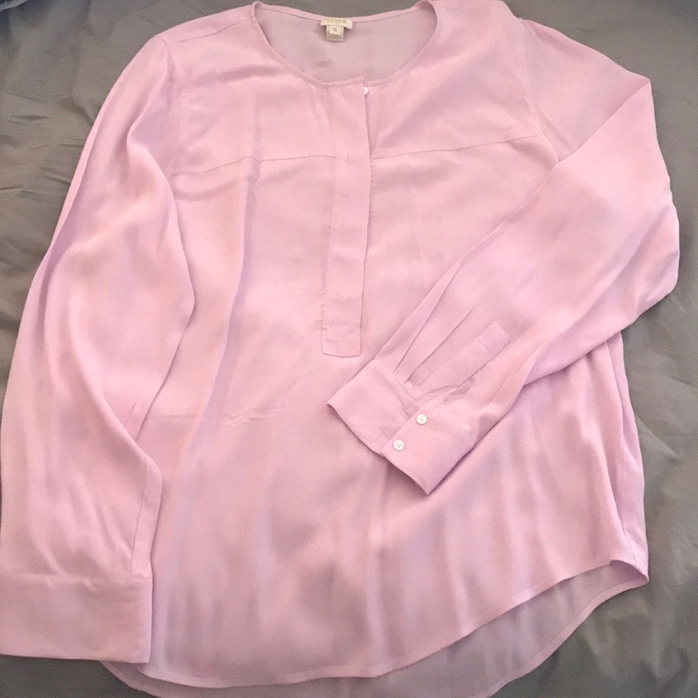 Covered-button Crepe Henley Tunic